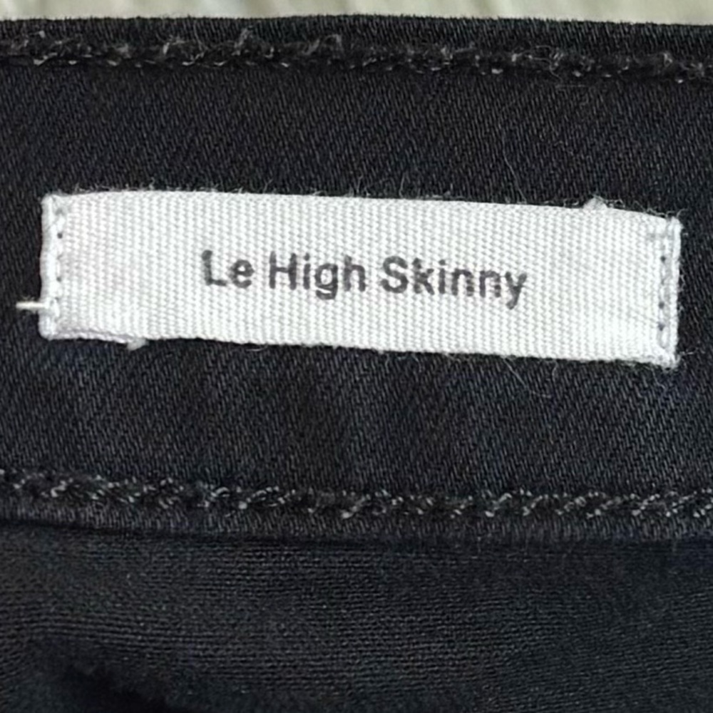 FRAME Denim Le High Skinny Front Split Black 28 Film Noir Wash Front Slit Hem - Picture 10 of 15